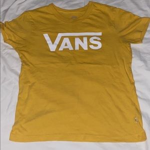 yellow VANS logo short sleeve shirt